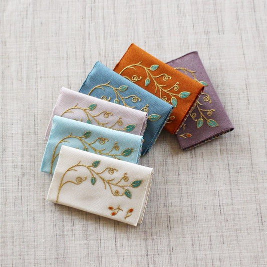 名刺・カード入れ(片面刺繍)　【音楽の実】