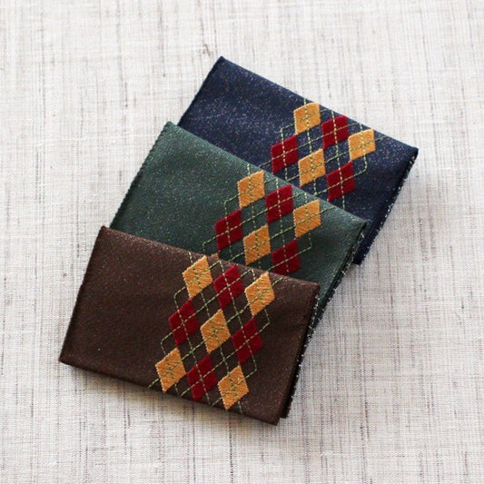 名刺・カード入れ(片面刺繍)　【アーガイル】