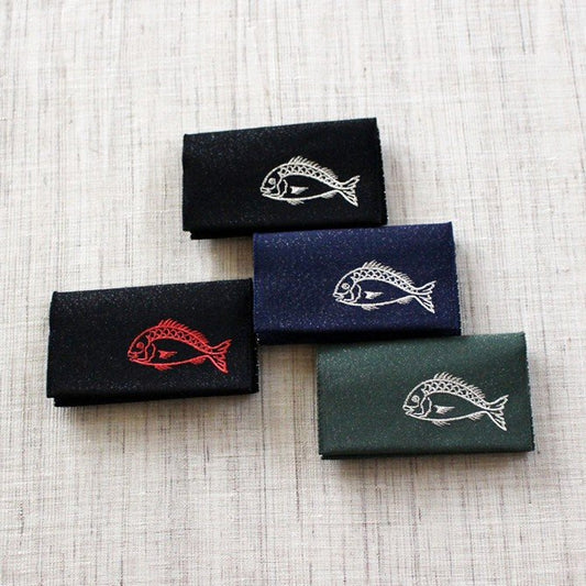 名刺・カード入れ(片面刺繍)　【めで鯛】