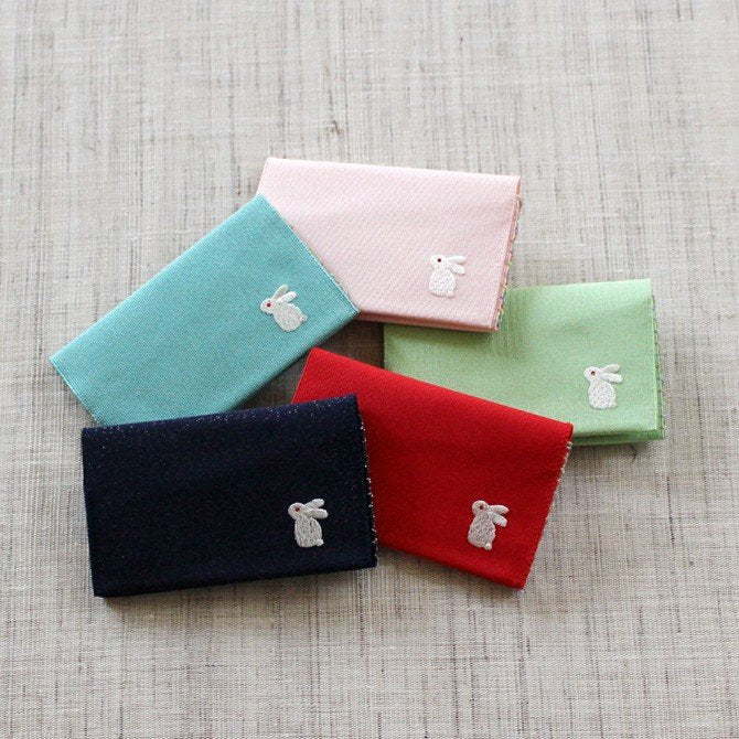 名刺・カード入れ(両面刺繍)　【京うさぎ】