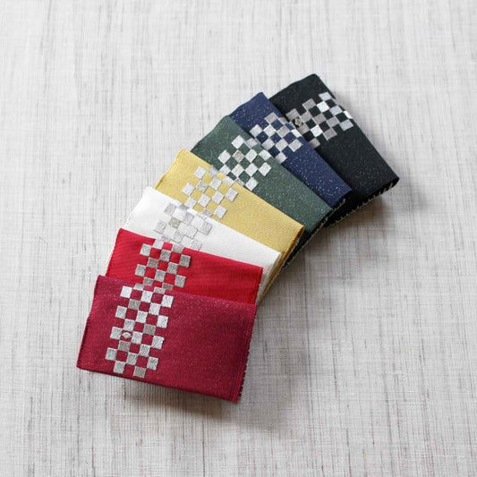 名刺・カード入れ(両面刺繍)　【市松】