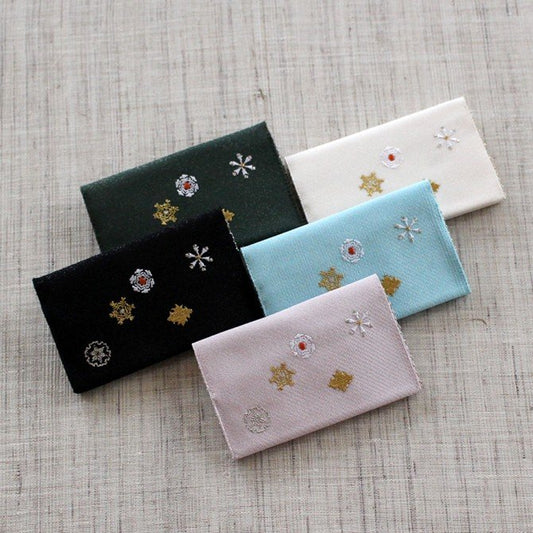 名刺・カード入れ(両面刺繍)　【雪華紋】