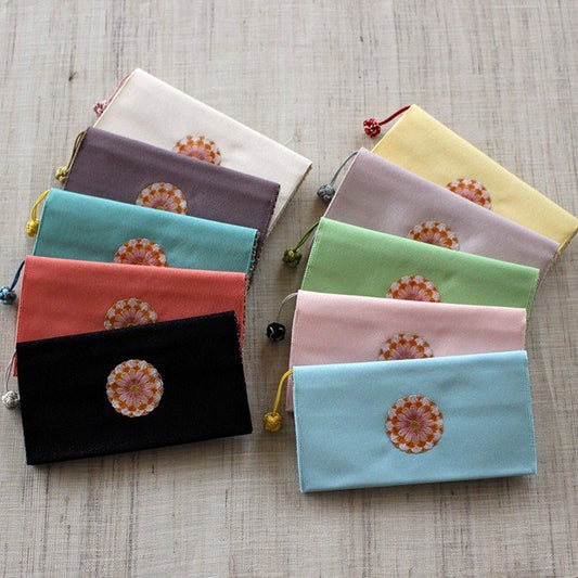 小銭入れ付財布(片面刺繍)【ご縁菊】