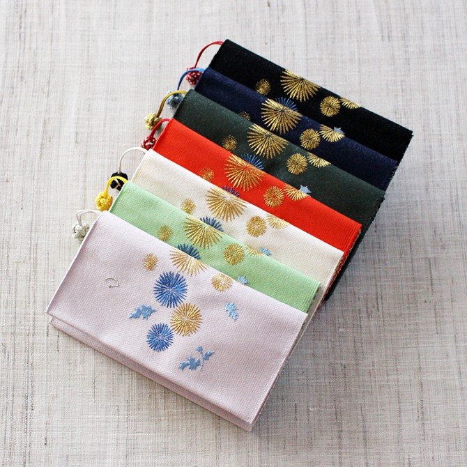 小銭入れ付財布(両面刺繍)【あざみ】