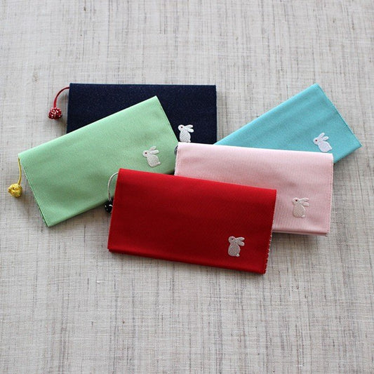 小銭入れ付財布(両面刺繍)【京うさぎ】