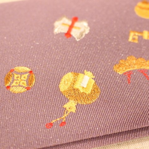小銭入れ付財布(両面刺繍)【宝づくし】